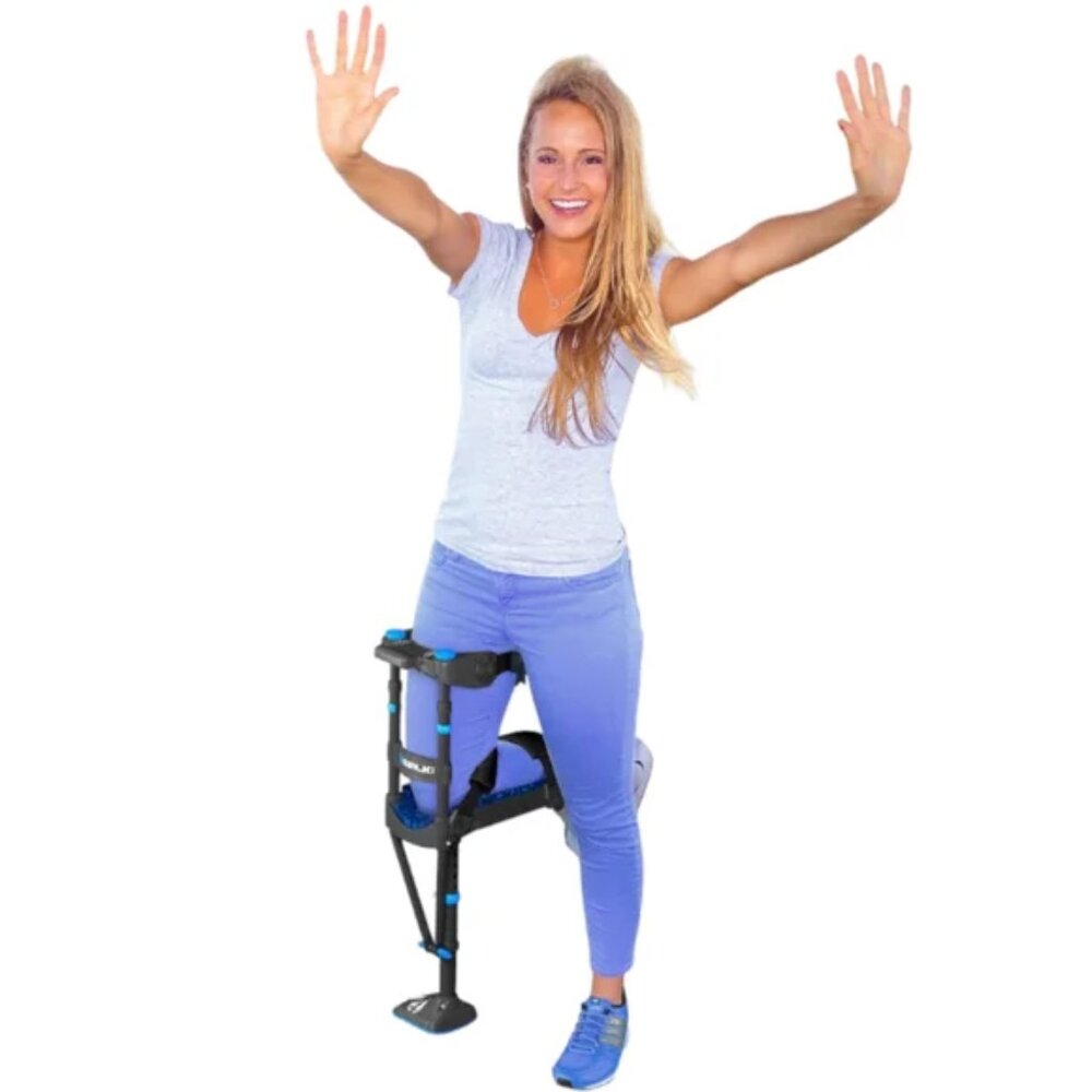 Hands-Free Black and Blue Mobility Crutch